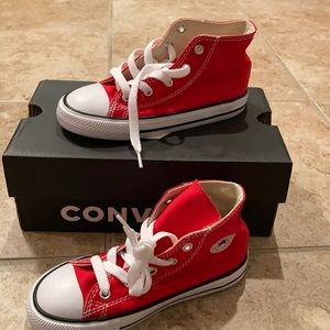 Red and white converse